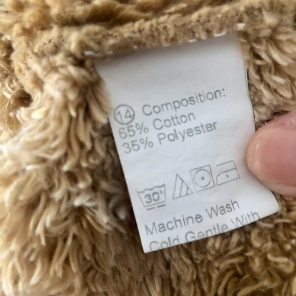 [Women's XL] Teddy Sherpa Cropped Jacket Tie Dye Fuzzy Hooded Zip Up Cozycore - Picture 6 of 6